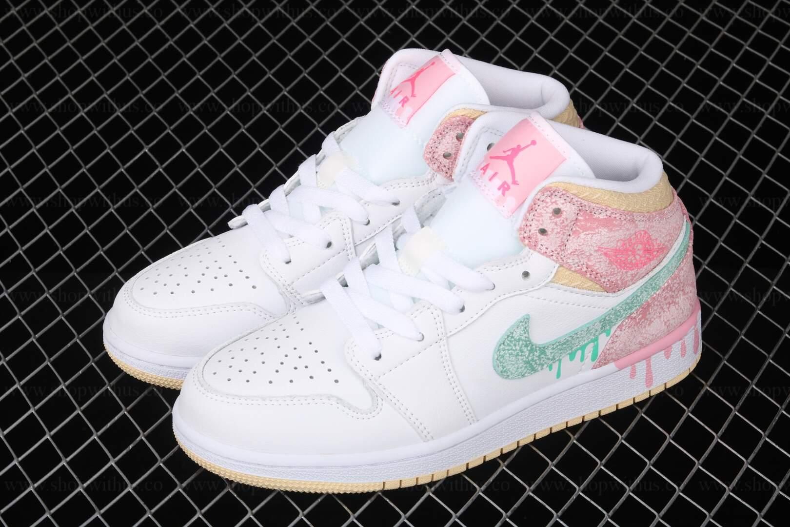 WMNS Air Jordan 1 AJ1 Mid - Paint Drip