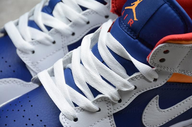 Air Jordan 1 AJ1 Mid - White Deep/Royal Blue