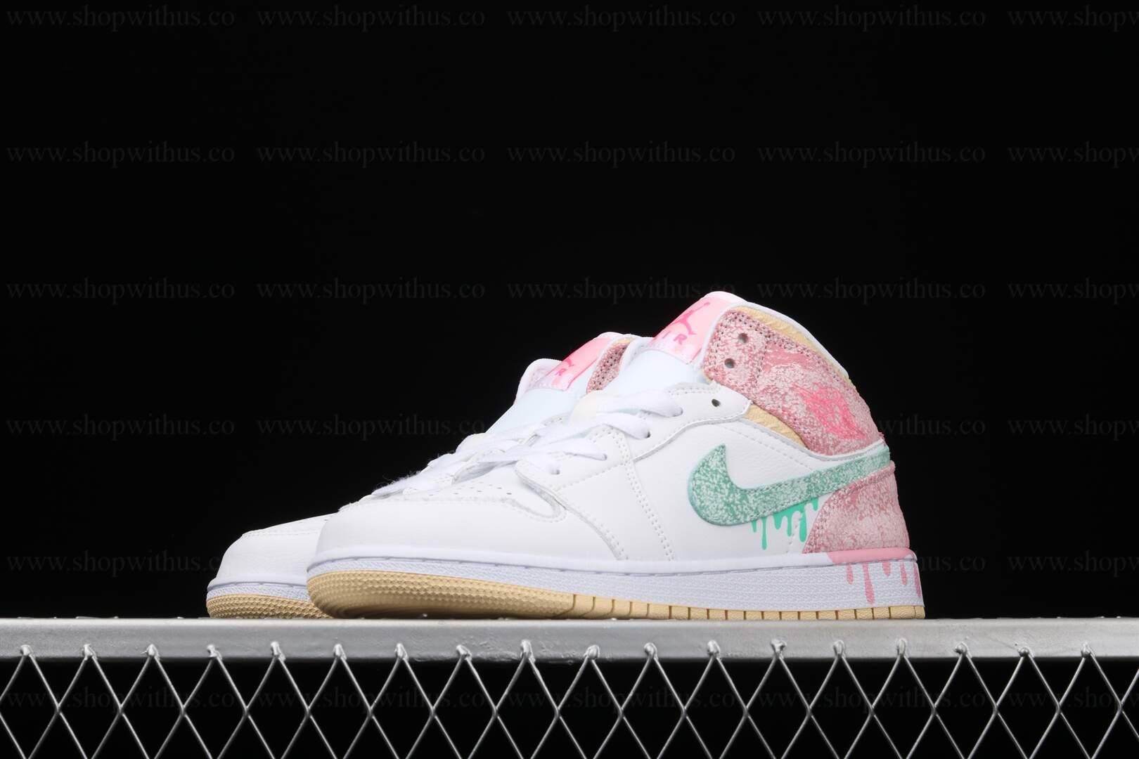 WMNS Air Jordan 1 AJ1 Mid - Paint Drip