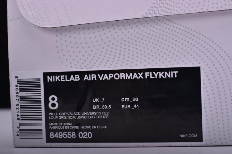 NikeAir VaporMax  Flyknit - Platinum Red/Black