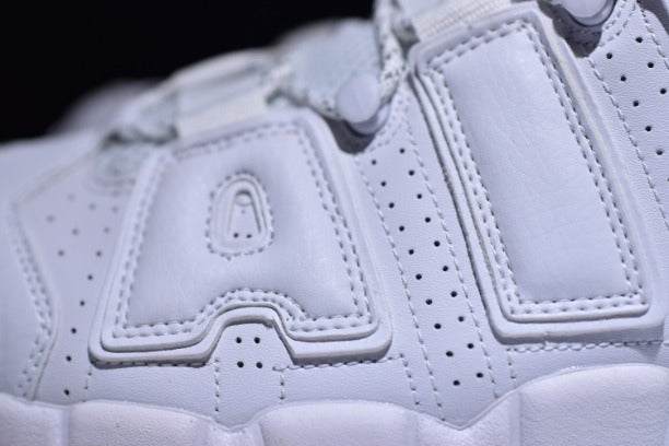 NikeAir More Uptempo Mid Basketball Shoe - Triple White