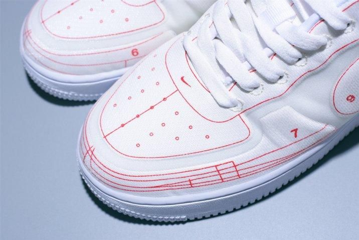 NikeUnisex Air Force 1 AF1 07 Low LX Blueprint - "Summit White