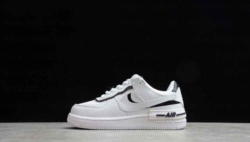Unisex NikeAir Force 1 AF1 Shadow - T Blanc/Noir
