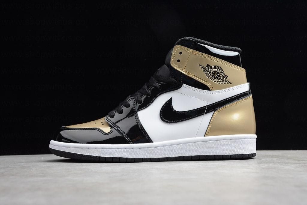 Air Jordan AJ1 Retro High Patent Gold Toe