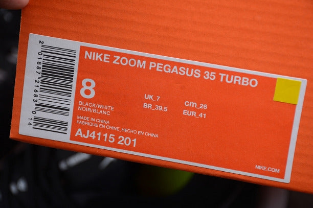 NikeUnisex Zoom Pegasus 35 Turbo - Black/White