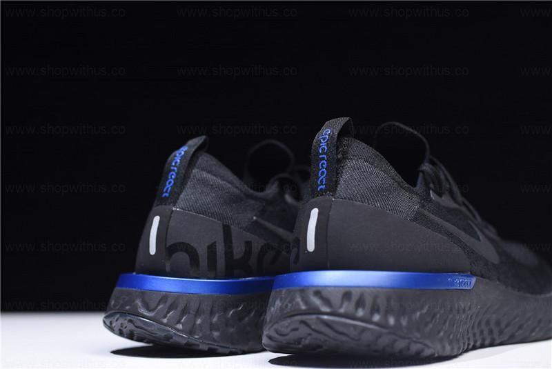 NikeUnisex Epic React Flyknit - Black/Racer Blue