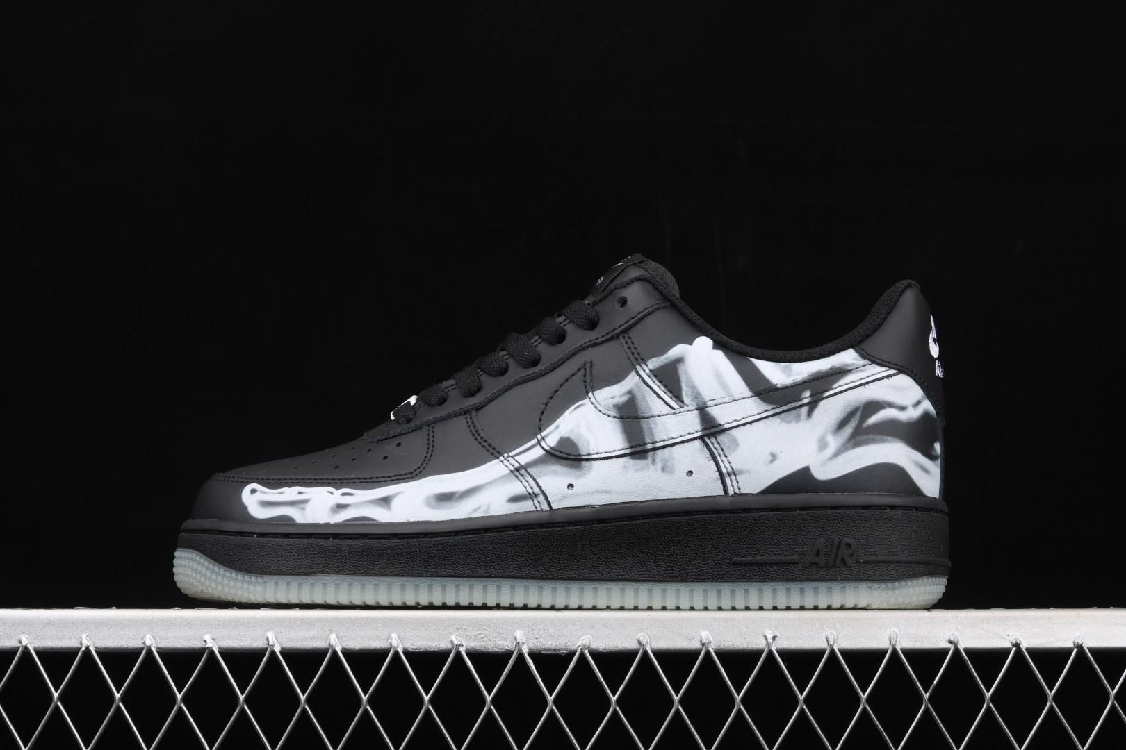 NikeUnisex Air Force 1 Low - Black Skeleton Halloween