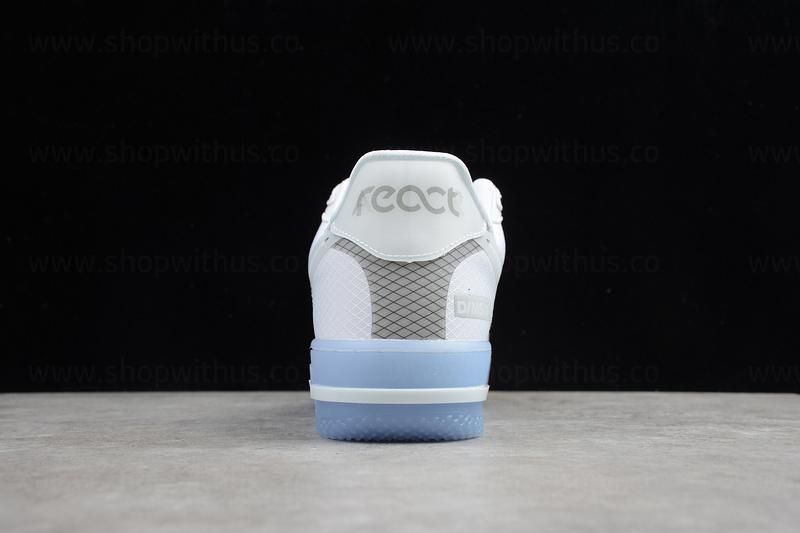 NikeAir Force 1 AF1 React QS - White Ice