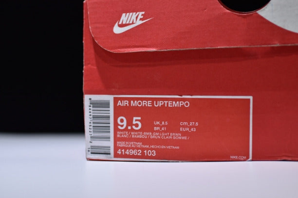 NikeAir More Uptempo Mid Basketball Shoe - White Gum