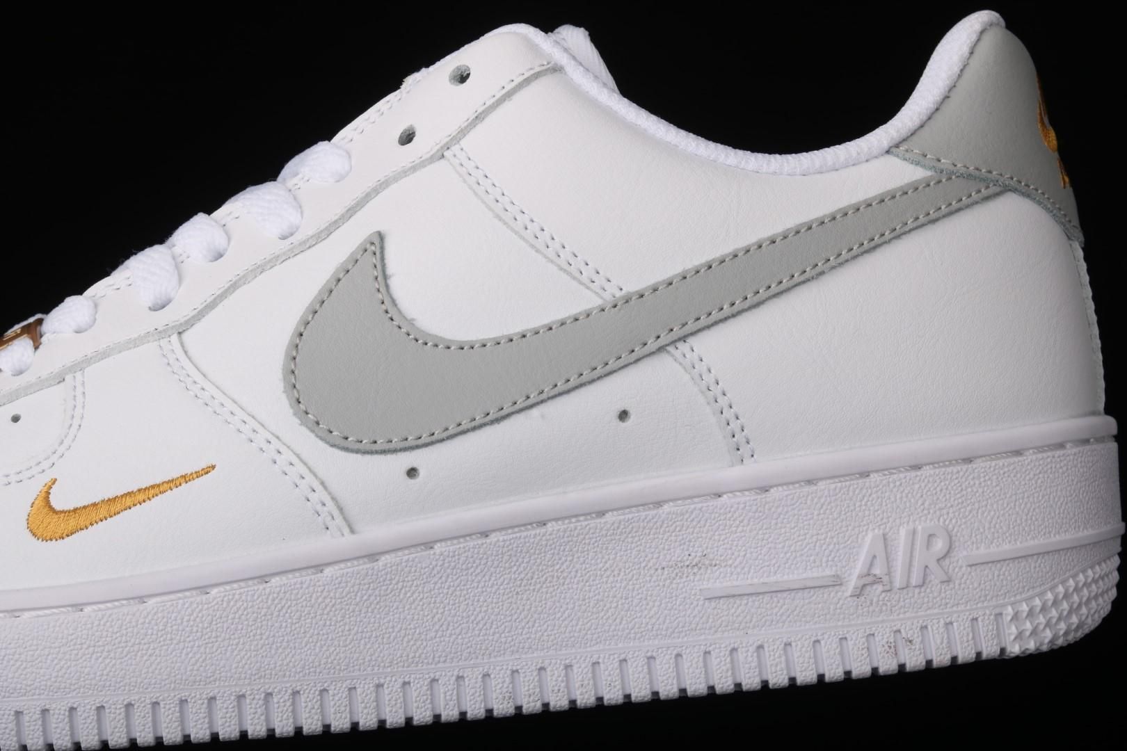 NikeAir AF1 Force 1 Low - White/Grey/Gold