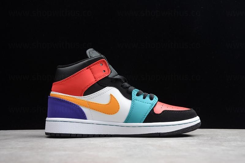 Air Jordan 1 AJ1 Mid - Bred/MultiColor