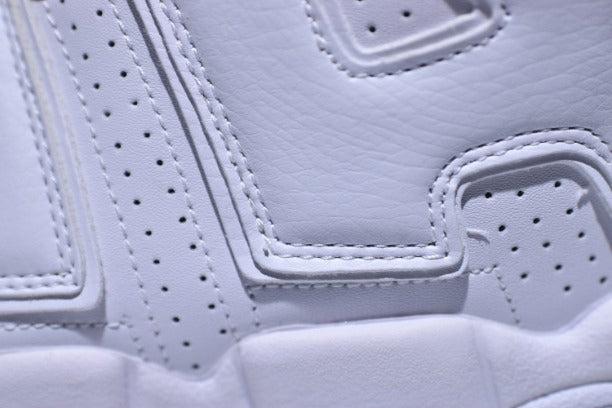 NikeAir More Uptempo Mid Basketball Shoe - Triple White