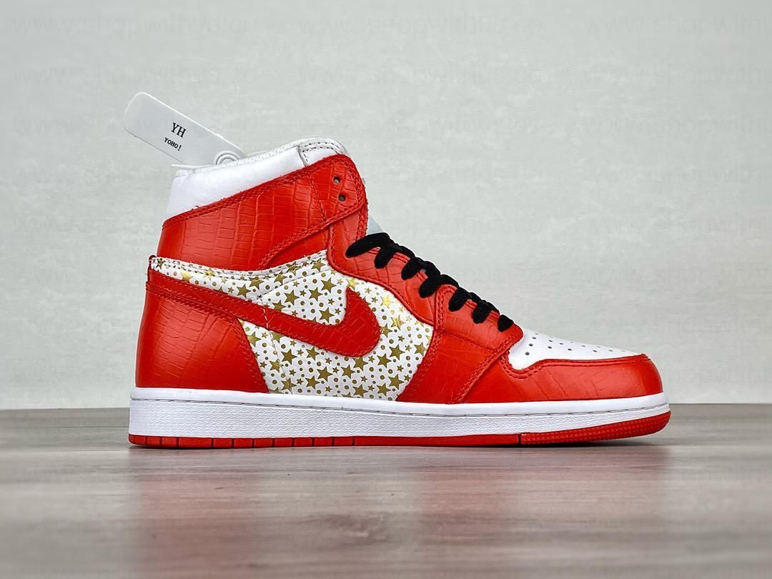Supreme x Jordan 1 High Stars - Varsity Red
