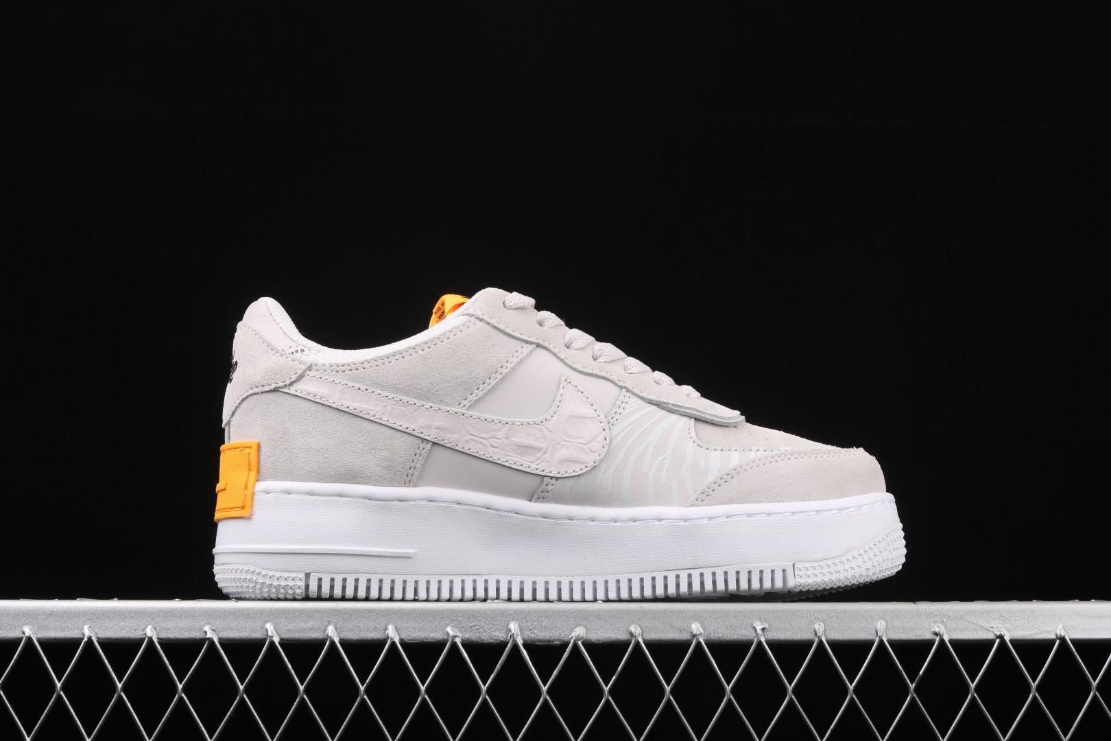 NikeUnisex Air Force 1 AF1 Low Shadow - Vast Grey/Laser Orange