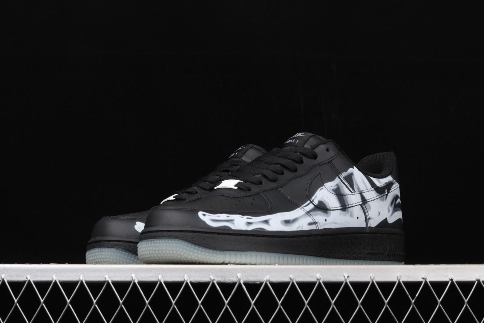 NikeUnisex Air Force 1 Low - Black Skeleton Halloween