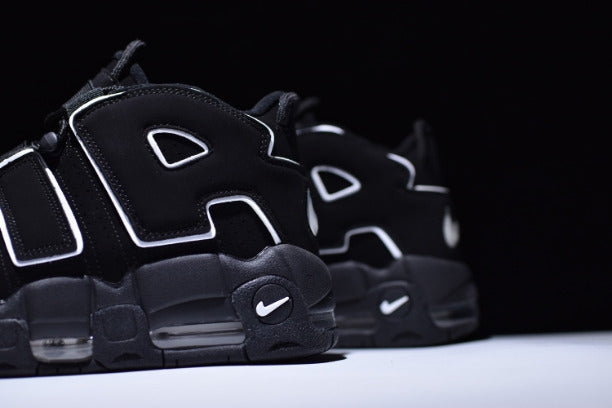 NikeAir More Uptempo Mid Basketball Shoe - Black/White
