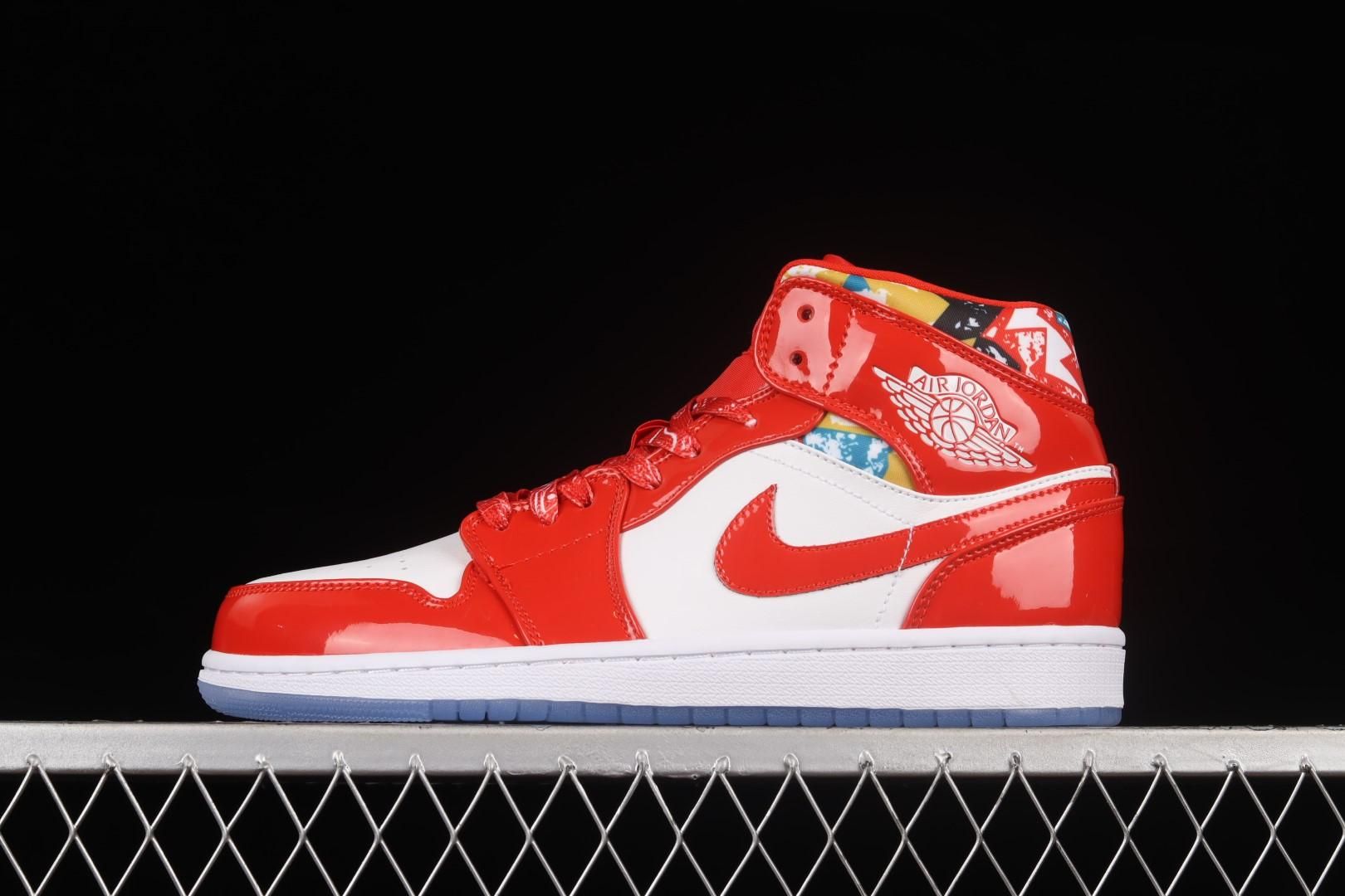 Air Jordan 1 AJ1 Mid Barcelona Sweater - Red Patent
