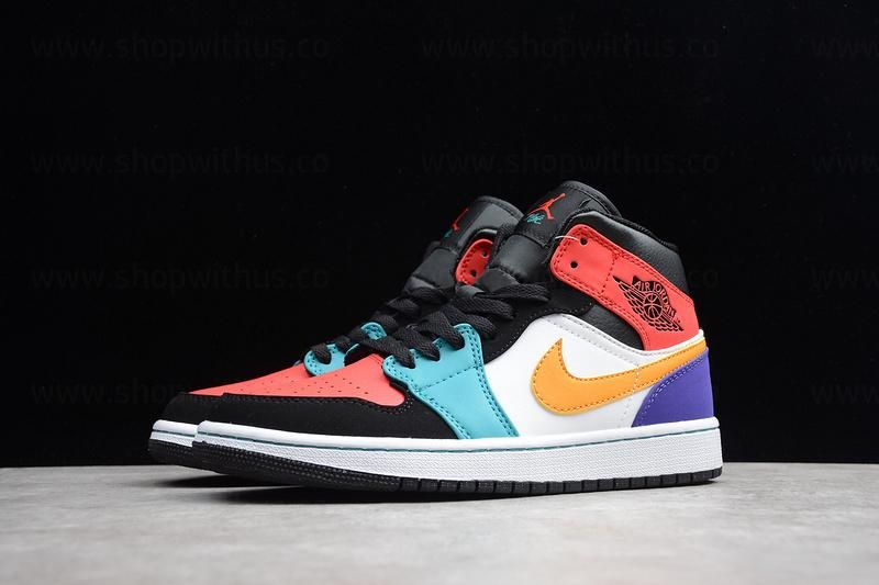 Air Jordan 1 AJ1 Mid - Bred/MultiColor
