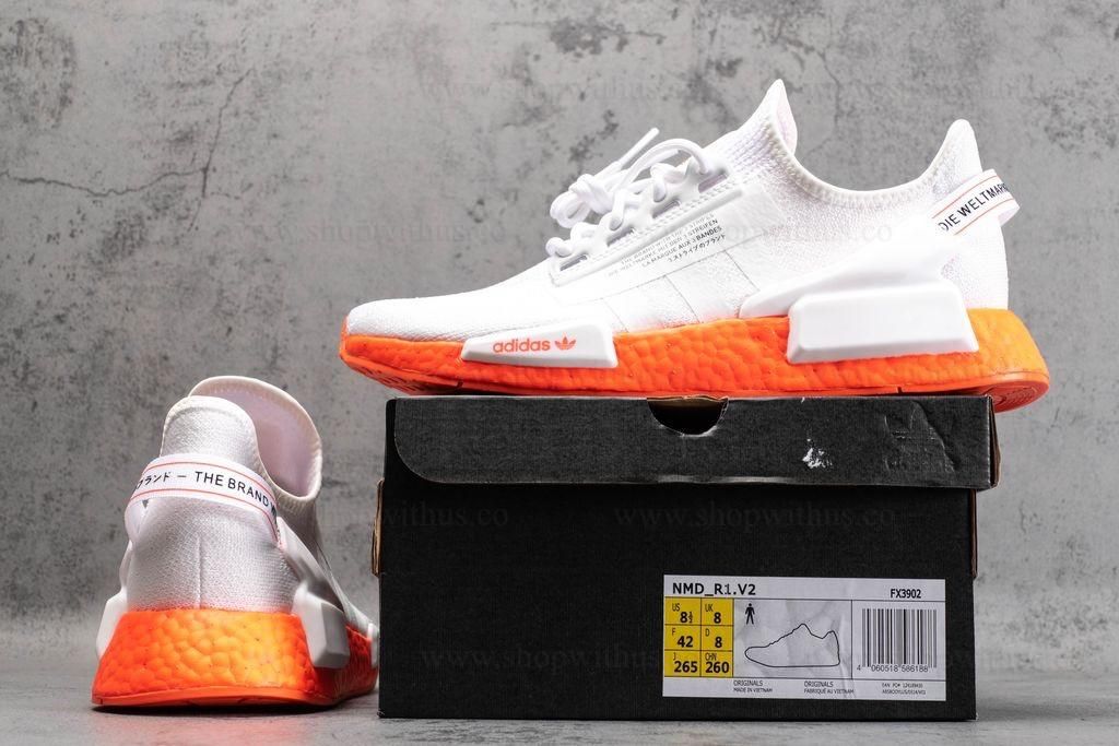adidasMen's NMD R1 V2 - Cloud White/Solar Red