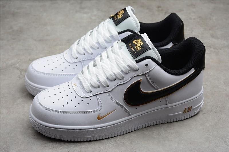 NikeAir Force 1 AF1 Low '07 LV8 Double Swoosh White/Metallic Gold