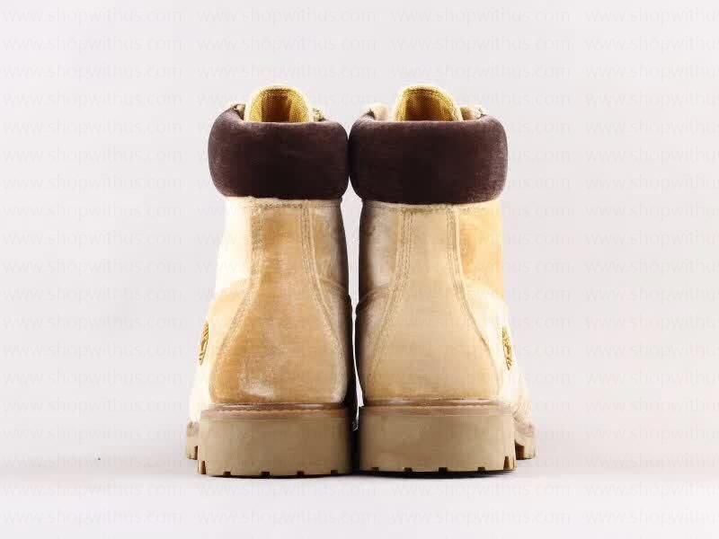 Off White xTimberland Velvet Boots - Camel