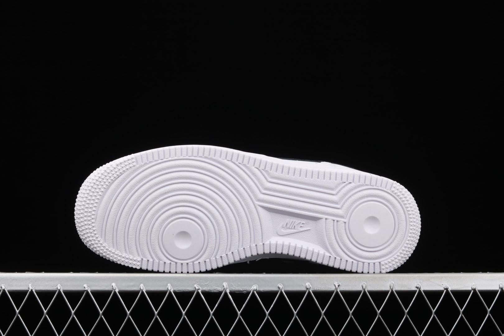 NikeAir Force 1 Low '07 Essential - White Black Gold Mini Swoosh
