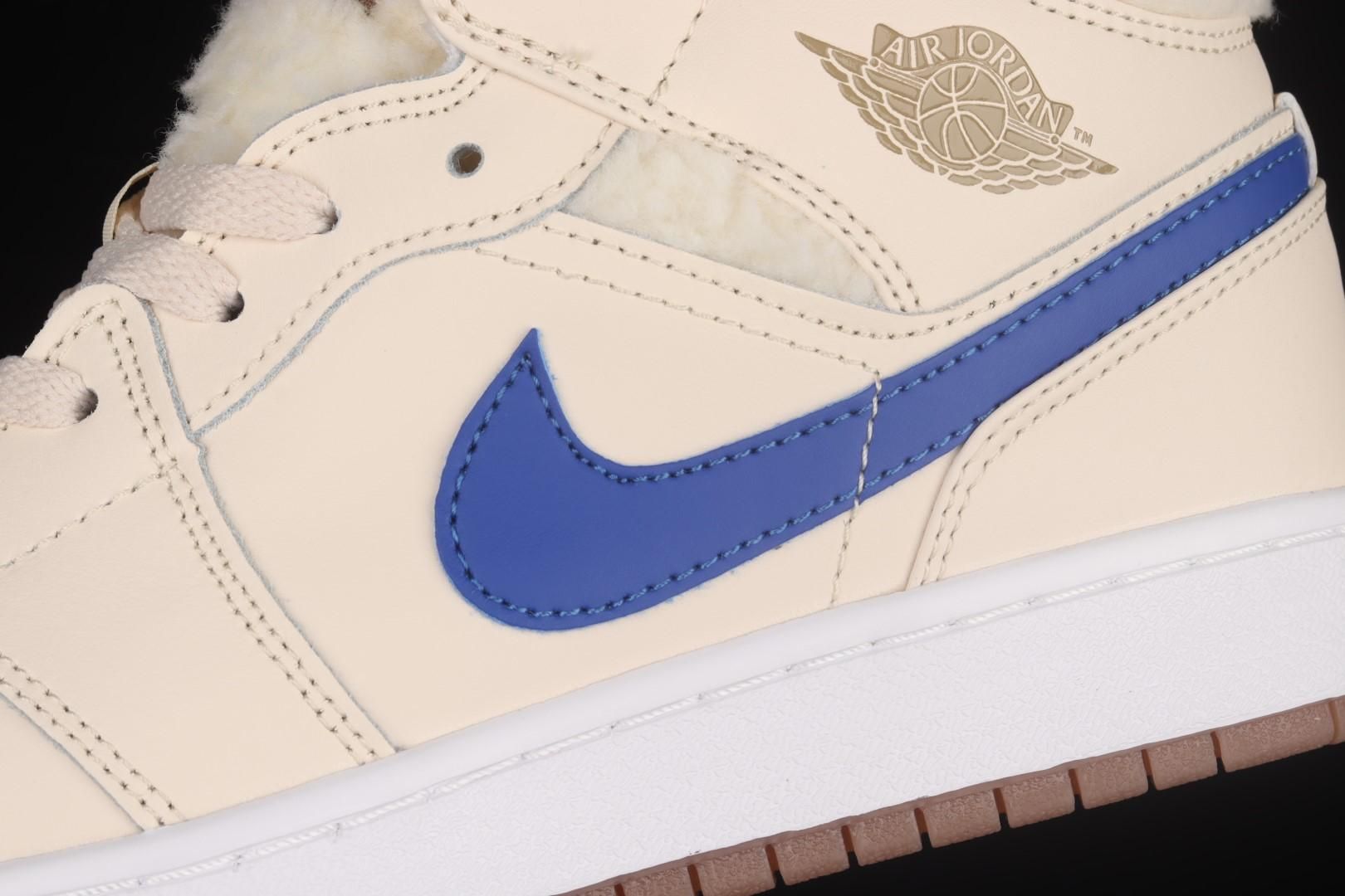 Air Jordan 1 AJ1 Mid - Fleece Pearl White
