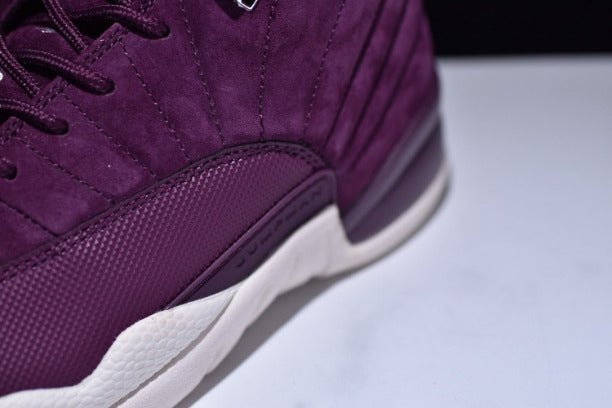 Air Jordan 12 AJ12 Retro Basketball Shoes - Bordeaux/Sail-Metallic Silver