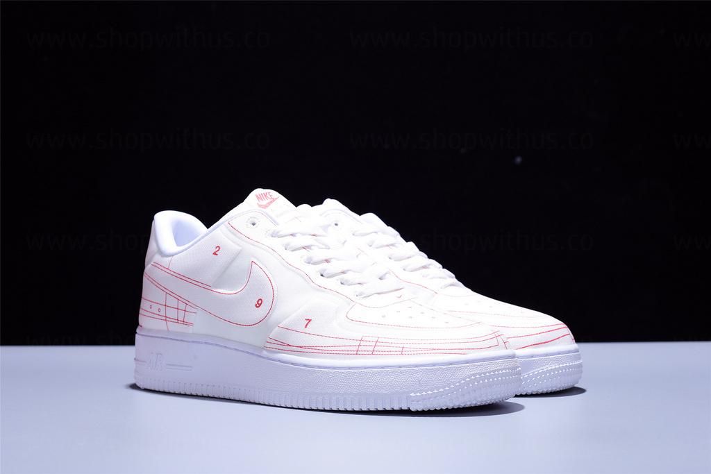 NikeUnisex Air Force 1 AF1 07 Low LX Blueprint - "Summit White