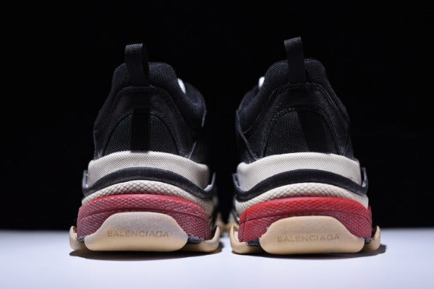 BalenciagaUnisex Triple S Mesh Nubuck and Leather Sneakers - Black/Red