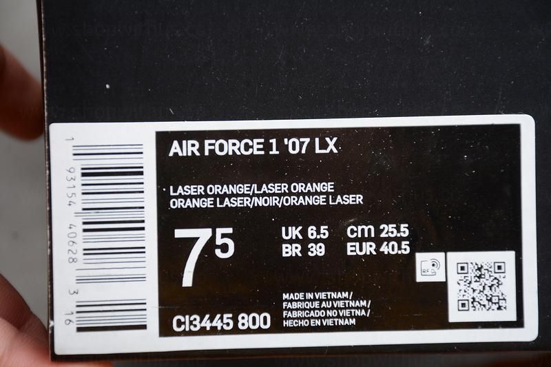 NikeUnisex Air Force 1 AF1 Low 07 LX  Blueprint - "Laser Orange