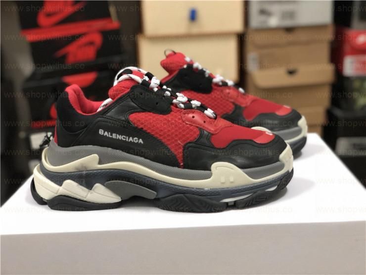 BalenciagaTriple S - Red/Black (Pre-Distressed)