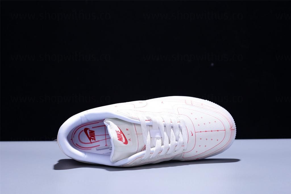 NikeUnisex Air Force 1 AF1 07 Low LX Blueprint - "Summit White