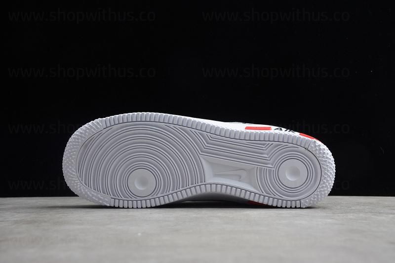 NikeAir Force 1 AF1 React - White/Black/Red