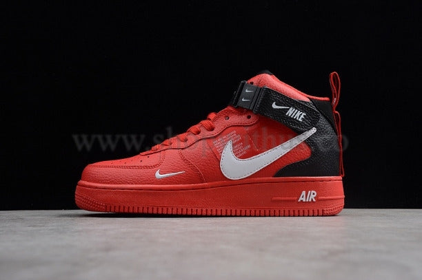 NikeAir Force 1 AF1 Mid Utility - University Red