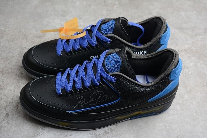 Off-White x Air Jordan 2 AJ2 Retro Low - Black Blue