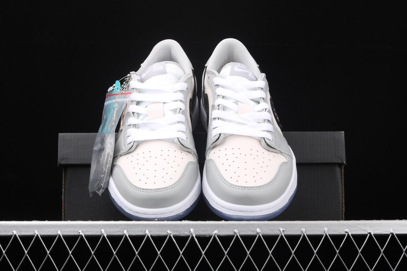 DI0R x Air Jordan 1 AJ1 Retro Low - Grey