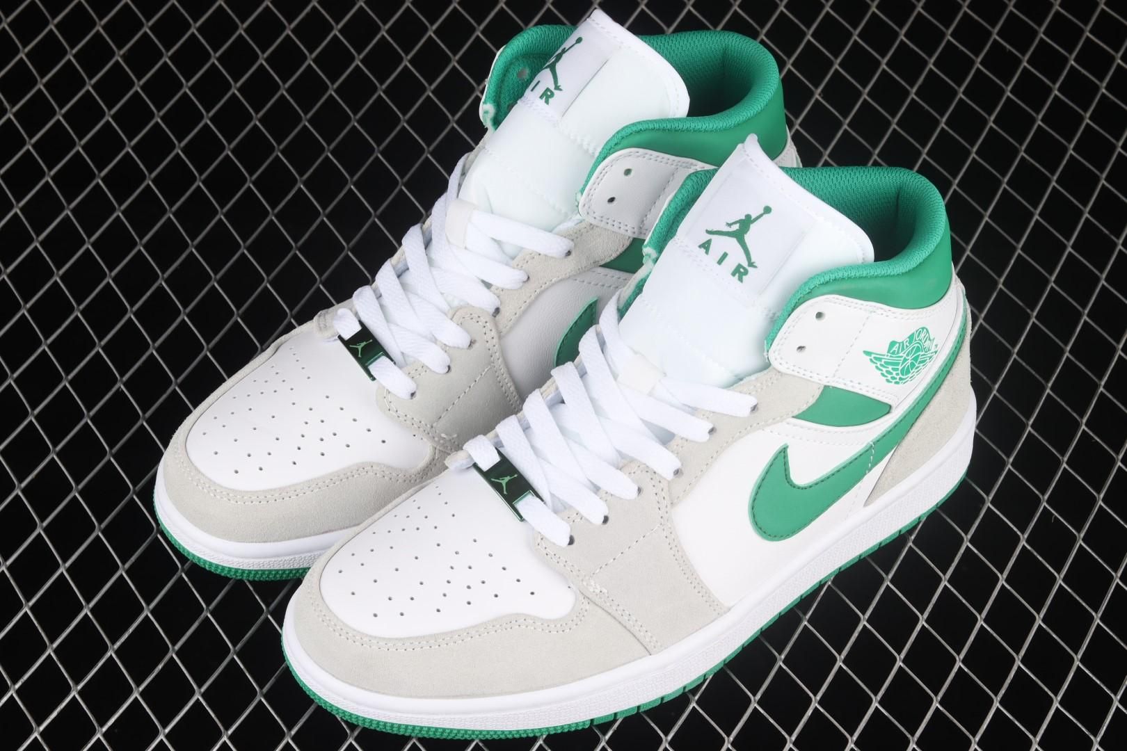 Air Jordan 1 AJ1 Mid - Grey Pine Green