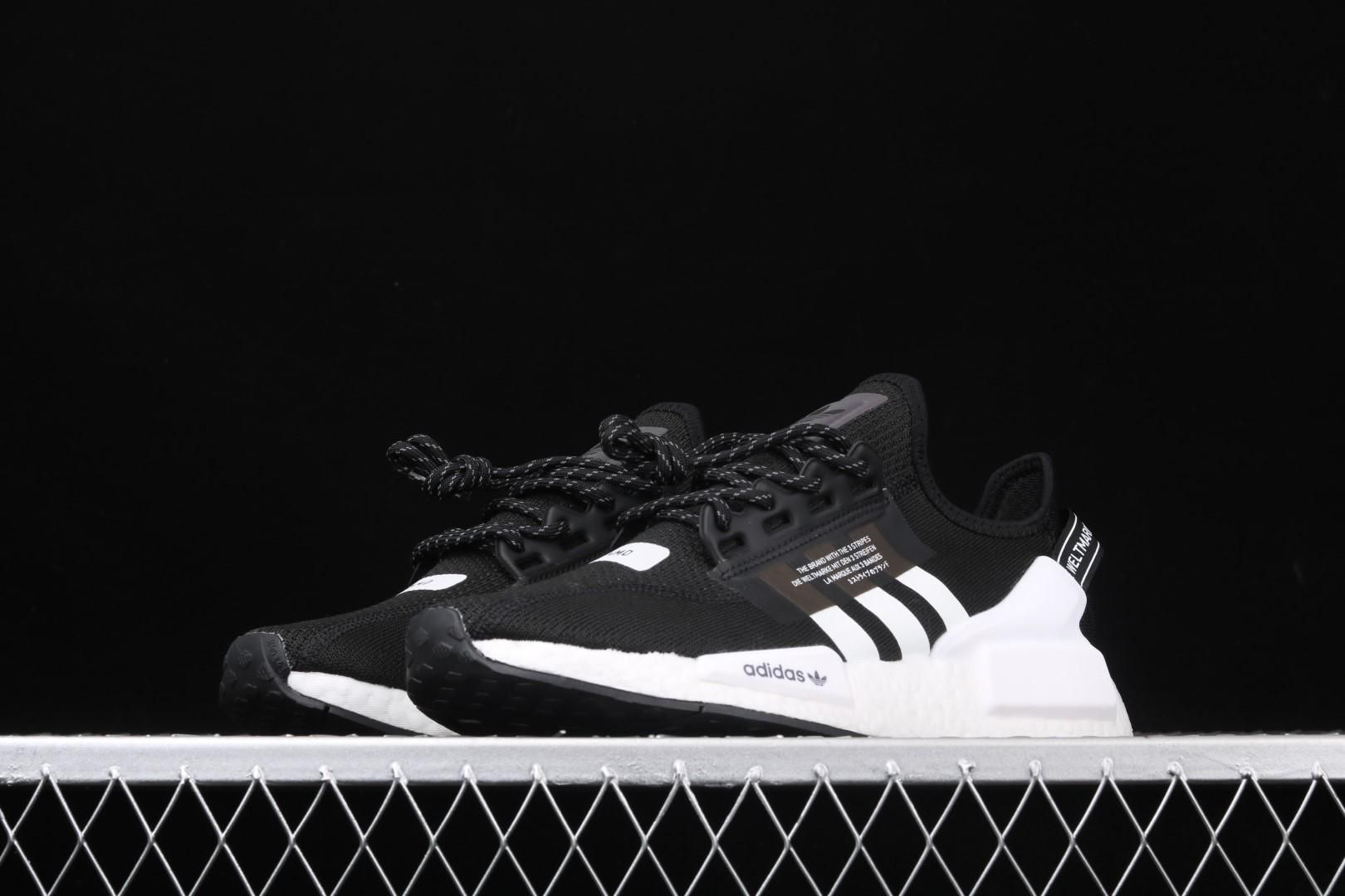 adidasMens NMD R1 V2 - Black White