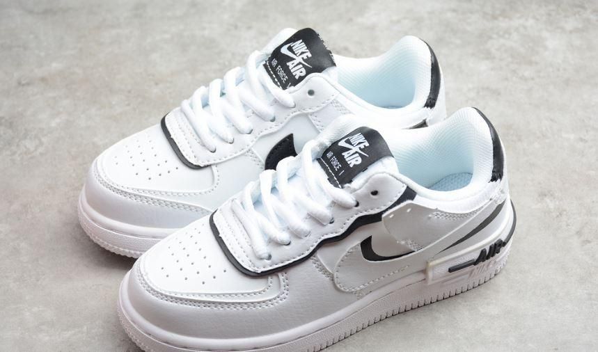 Unisex NikeAir Force 1 AF1 Shadow - T Blanc/Noir