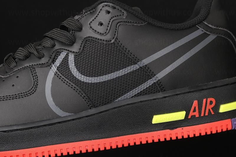 NikeAir Force 1 AF1 React - Black/Grey/Purple