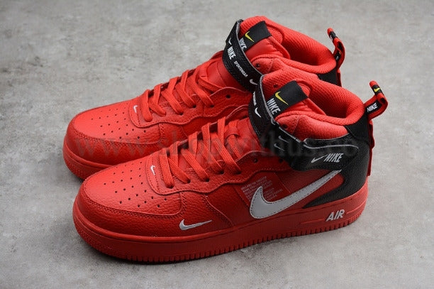NikeAir Force 1 AF1 Mid Utility - University Red