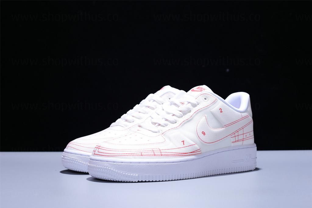 NikeUnisex Air Force 1 AF1 07 Low LX Blueprint - "Summit White
