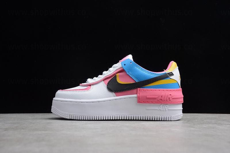 NikeUnisex Air Force 1 AF1 Shadow - White/Pink