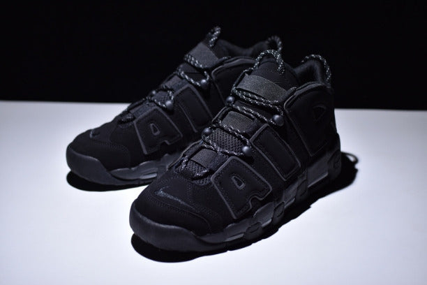 NikeAir More Uptempo Mid Basketball Shoe-Black