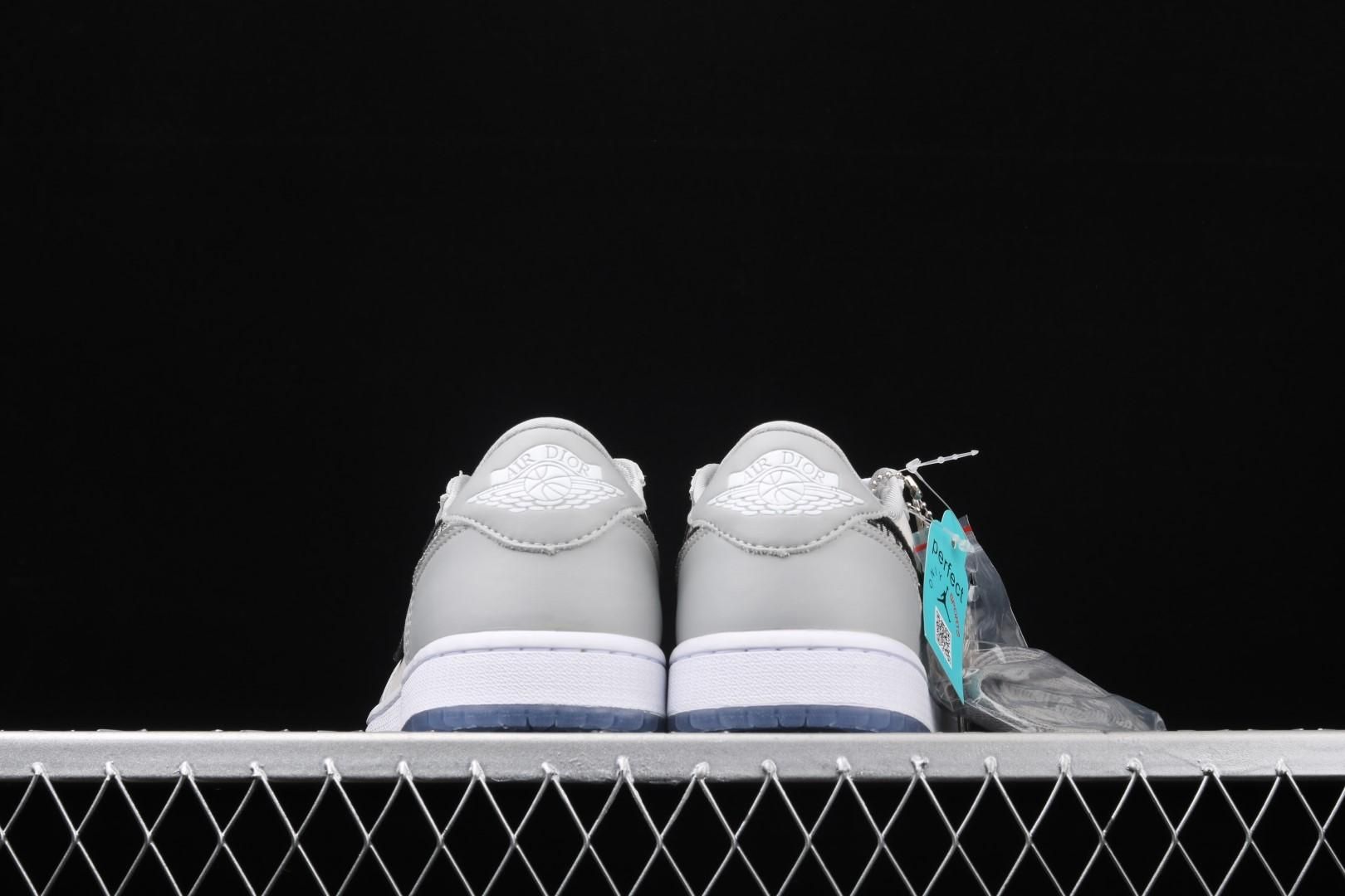 DI0R x Air Jordan 1 AJ1 Retro Low - Grey
