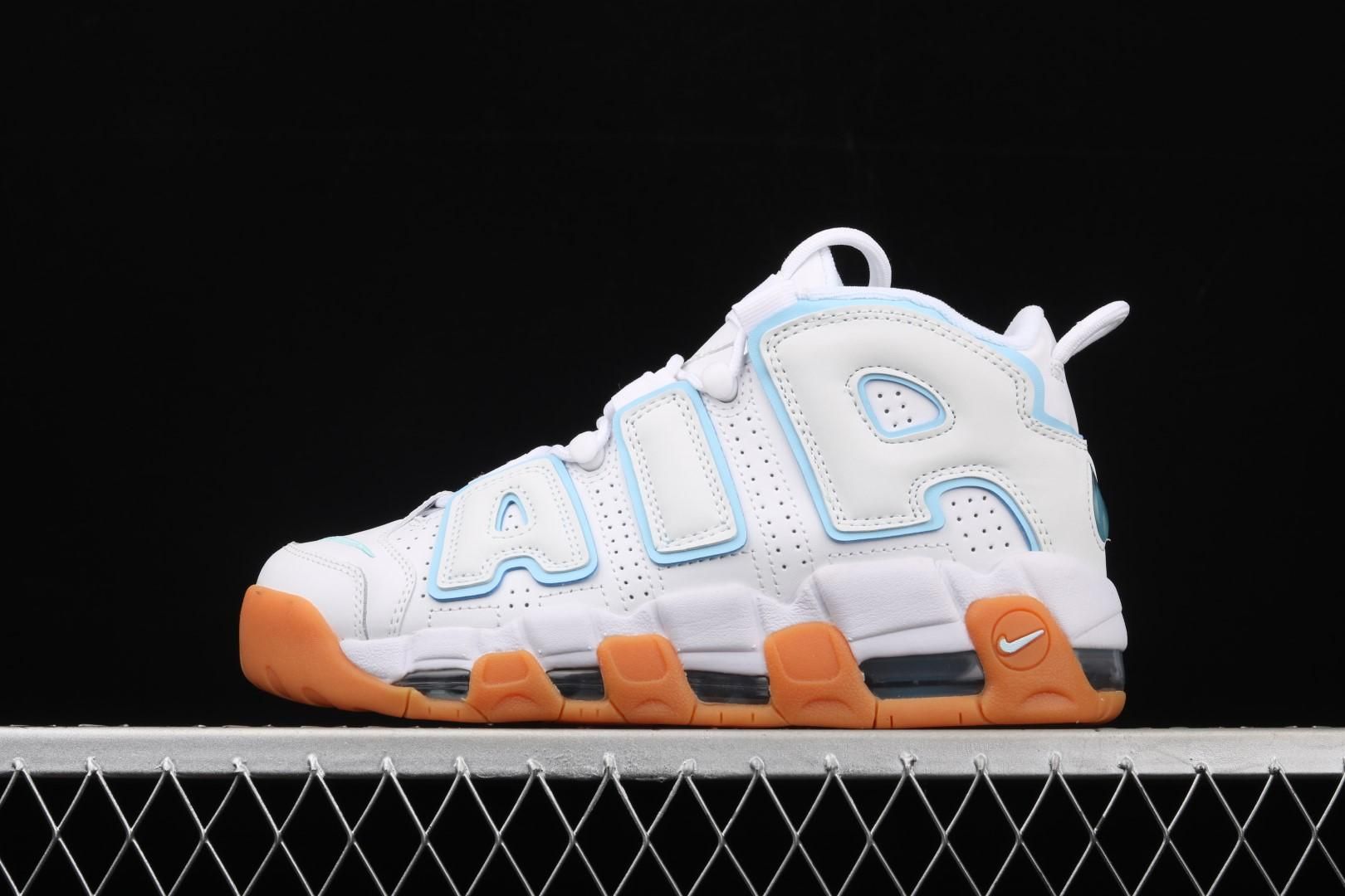 NikeUnisex Air More Uptempo - White Aqua Gum