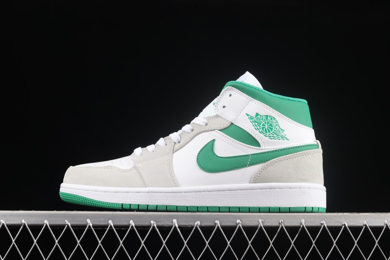 Air Jordan 1 AJ1 Mid - Grey Pine Green