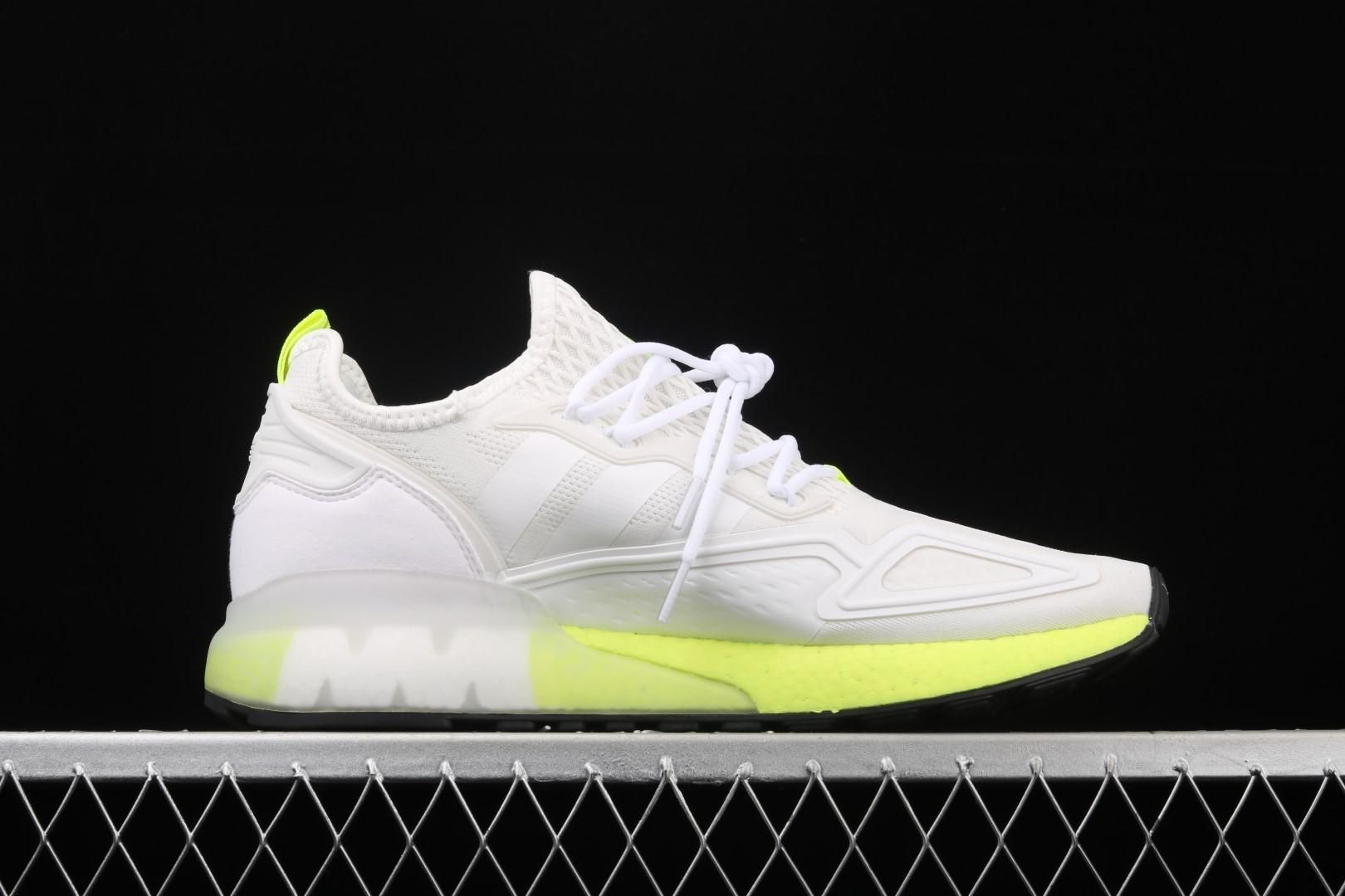 adidasMens ZX 2K Boost - Cloud White/Solar Yellow