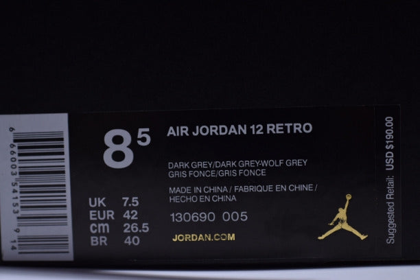 Air Jordan 12 AJ12 Retro Basketball Shoes - Dark Grey